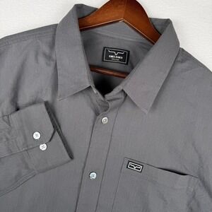 Kimes Ranch Linville Button Down Shirt Mens XXL Pewter Grey Coolmax L/S NWT